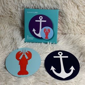 Sunnylife Reversible Coasters Lobster/Anchor